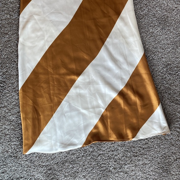 TopShop Two Piece Maxi Strapless Dress Diagonal Striped Spiced Rum, Women’s 10 - Picture 13 of 15